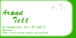 arpad tell business card